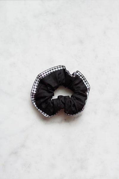 Black and White Gingham Scrunchie