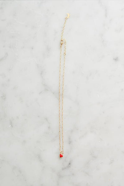 Azi Rasson x Tessa James 14K Red Heart Enamel Necklace